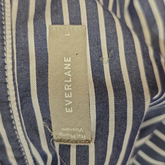 Everlane Daytripper Shirt Dress Dark Navy White Size Large - Picture 8 of 10